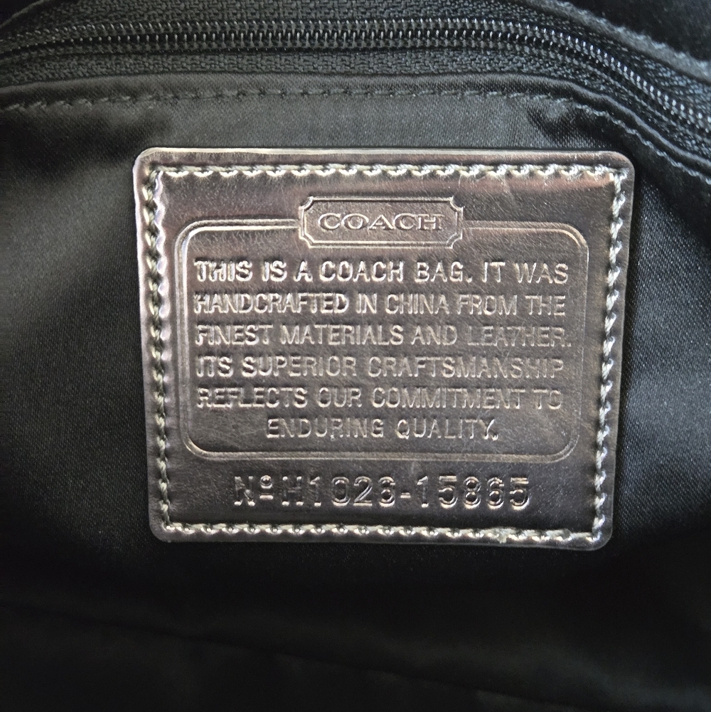COACH 2010 Poppy Op Art Glam Black & Silver Tote Bag - Picture 8 of 16